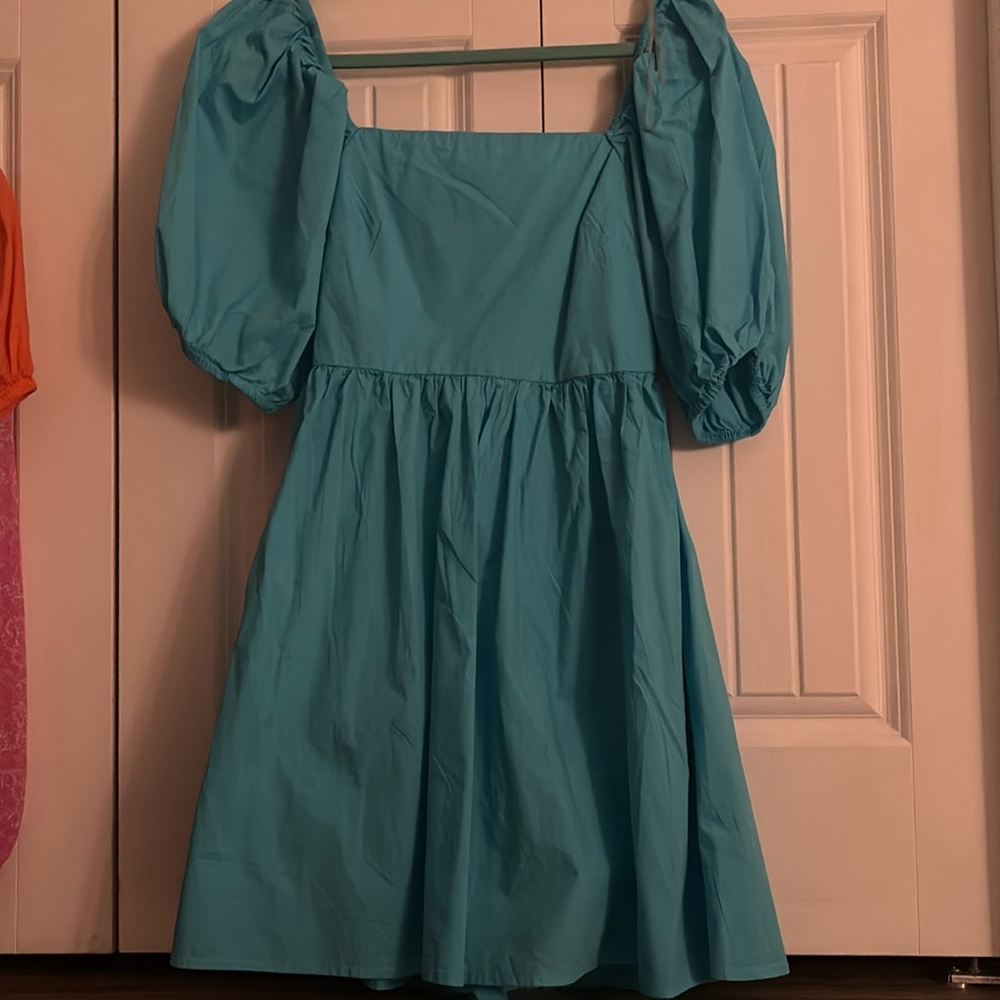 Blue summer mini dress